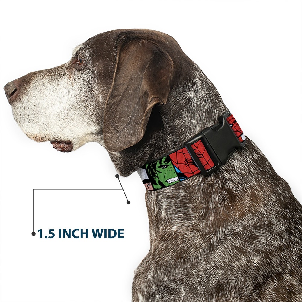 Plastic Clip Collar Marvel Superhero Comic Blocks Small 9.5-13"