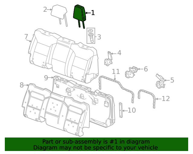 Genuine GM Headrest Outer 85813599