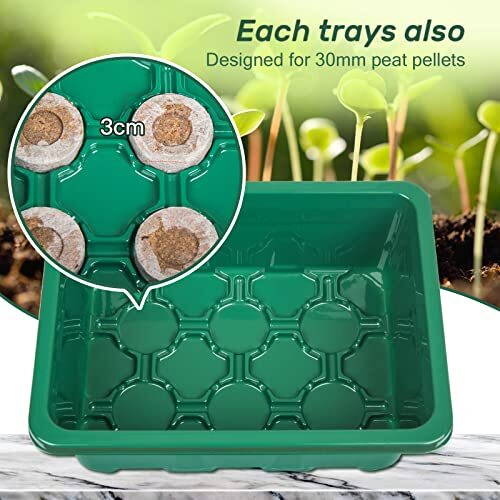 5 Packs Seed Starter Trays Seedling Tray, Humidity Adjustable Kit with Dome