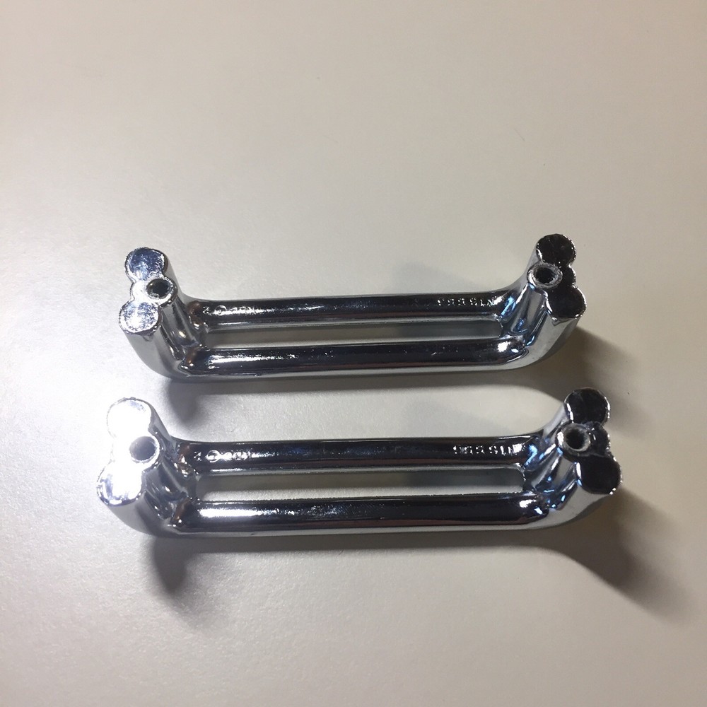 2 Vintage KBC Chrome Split Bar Drawer Pull Mid Century Style Lot M