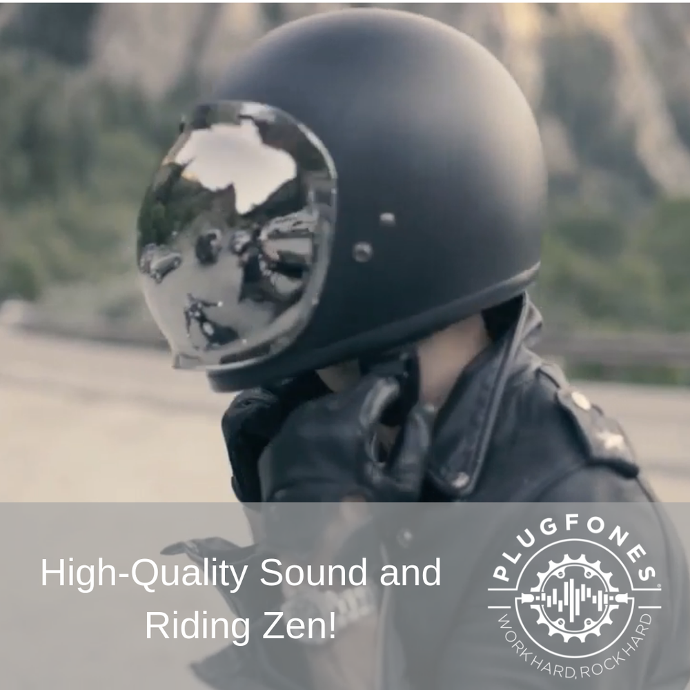 Plugfones Basic Earplugs with music for motorcycle riders.