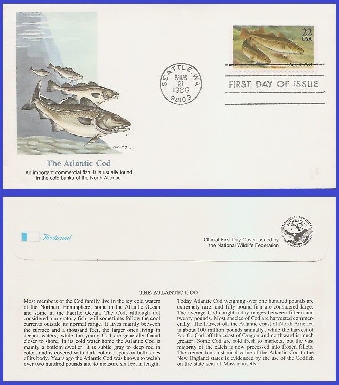 USA4 #2206 U/A FLEETWOOD FDC   Atlantic Cod