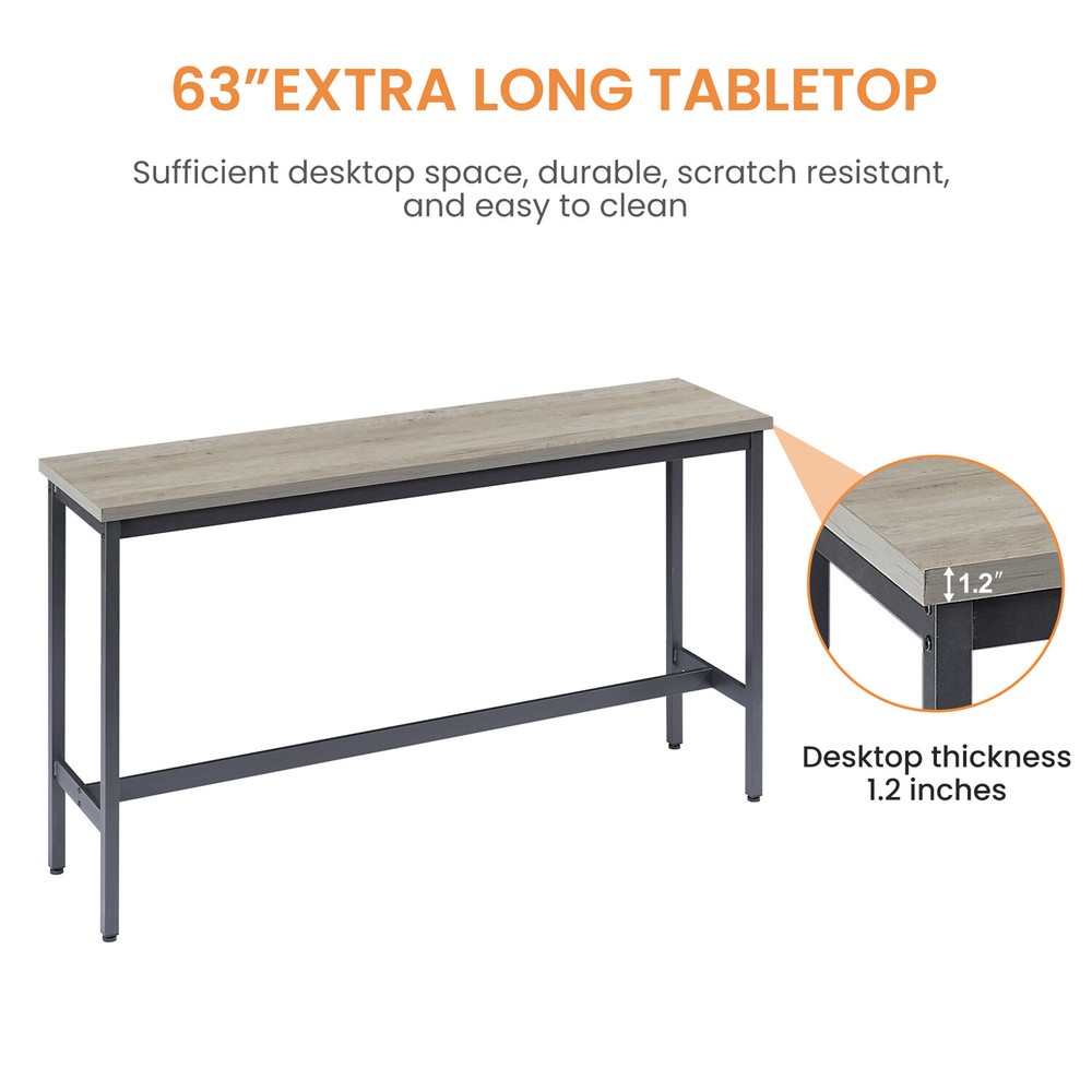 4 Piece Bar Table Set Counter Height Kitchen Pub Table w/ 3 PU Stools