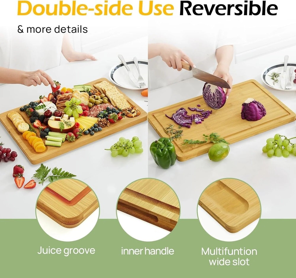 KeeCHEE® Extra Large Natural Bamboo Cutting Board