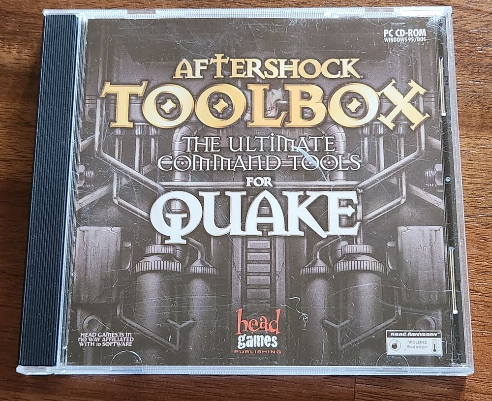 Quake Aftershock Toolbox Ultimate Command Tools PC 1996 CD-ROM Head Games