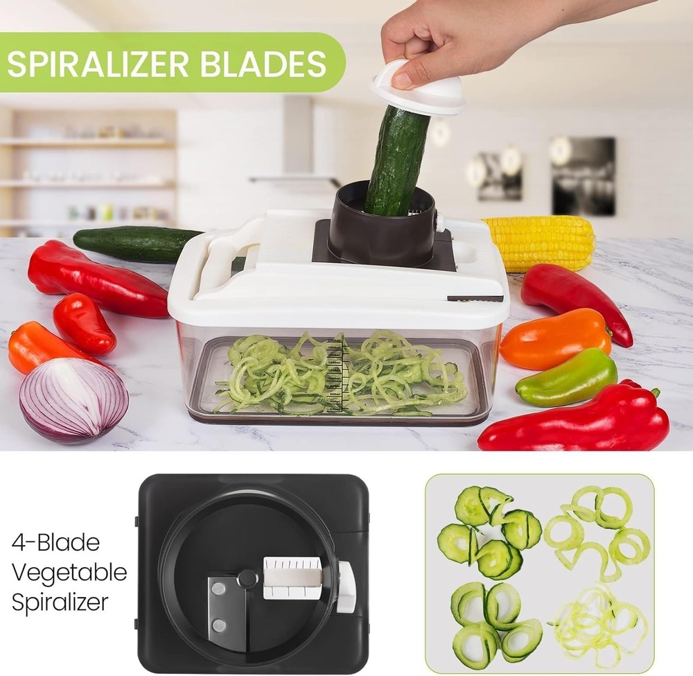 Vegetable Chopper, Extra Large Chopper Vegetable Cutter, Multifunctional 10-i...