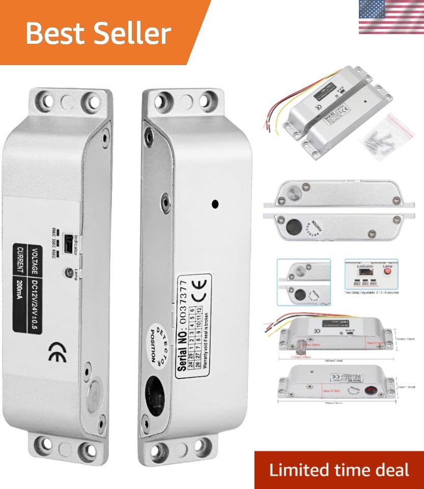 Electronic Drop Bolt Lock with Time Delay - Reliable DC 12V Fail Safe Security