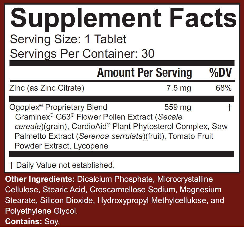 Ogoplex Male Prostate & Urinary Support Supplement - 30 count (12 Pack)