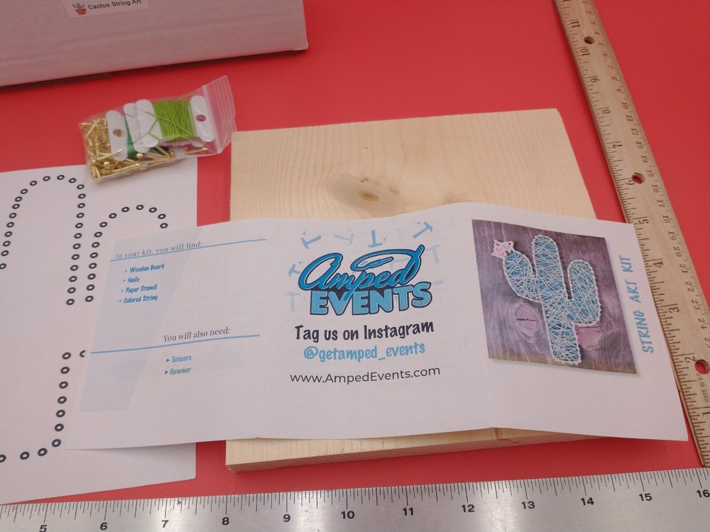 DIY 'Amped Events' Virtual Event Kit. 'Cactus String Art'. #1408