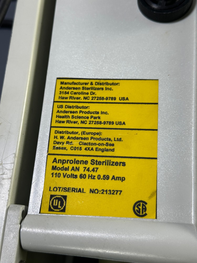 Anprolene Gas Sterilizer AN 74.47 AN74 SEE VIDEO!!