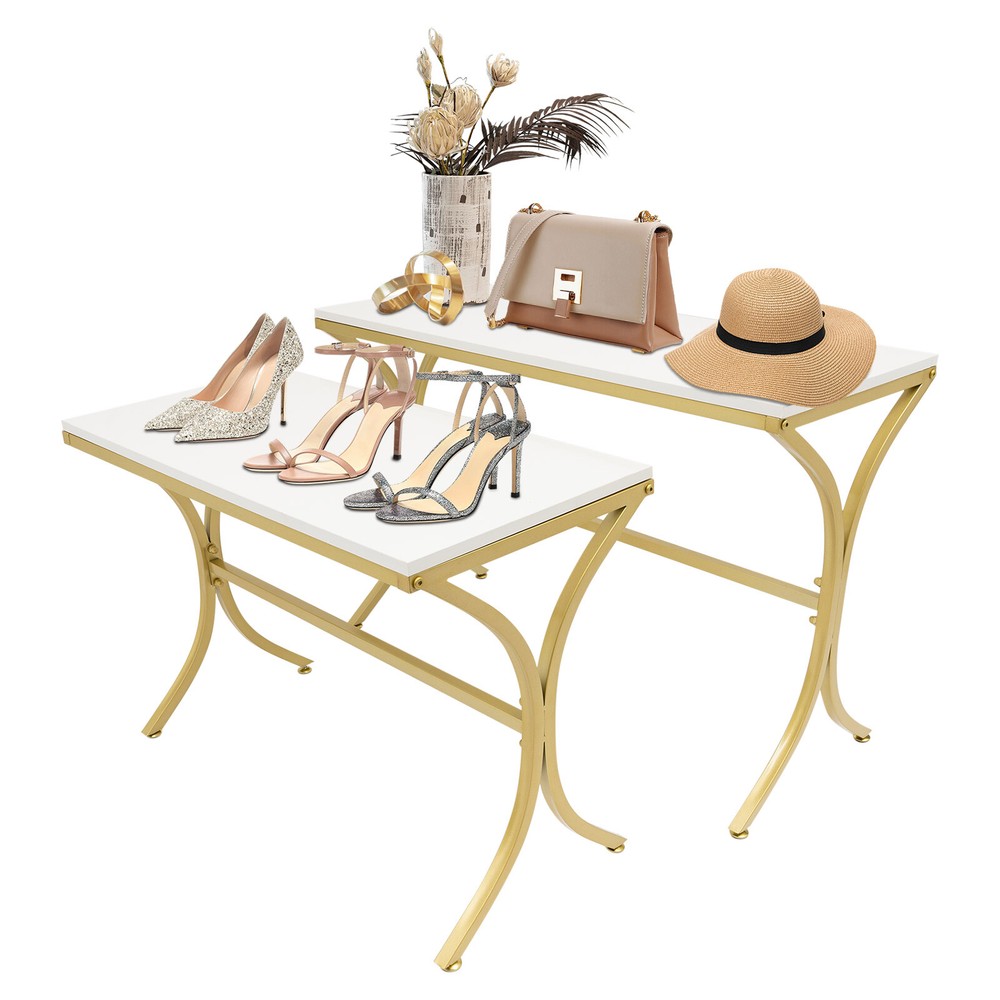 2pcs Handbag Display Stands, Display Riser Shelves, Modern Nesting Tables US!