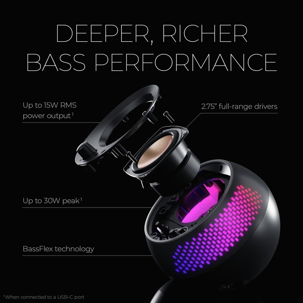 Creative Pebble X Plus 2.1 Bluetooth Speaker System 15 W RMS Black