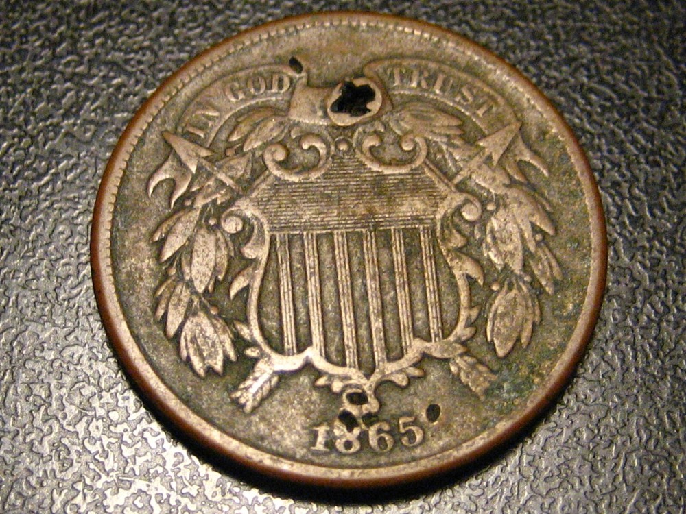 1865 Two Cent Piece Fine Detail