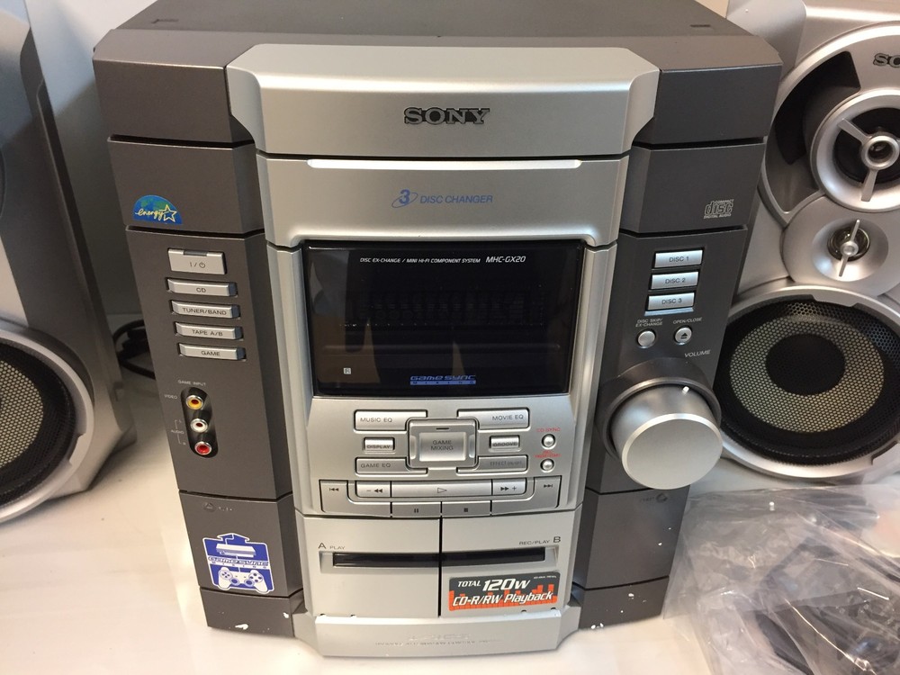 Sony MHC-GX20 Mini Hi-Fi Component System Game Sync 3-Disc Changer (CD Not Open)