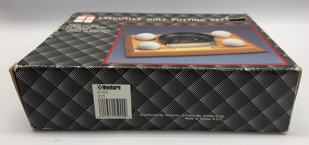 Executive Golf Putting Set For Home or Office - Solid Oak, Coin Caddy Golf Balls
