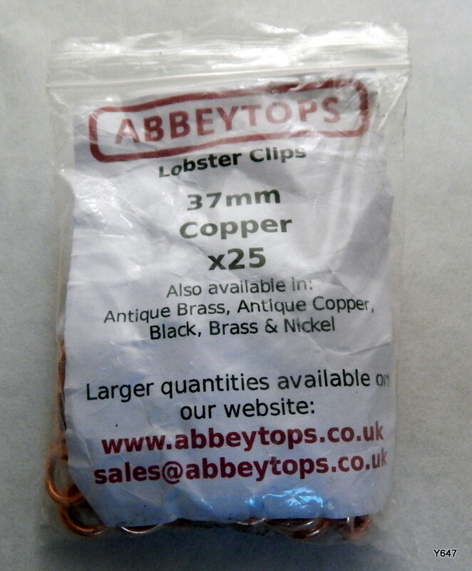 25 Pack Abbeytops Copper 37mm Lobster Clips