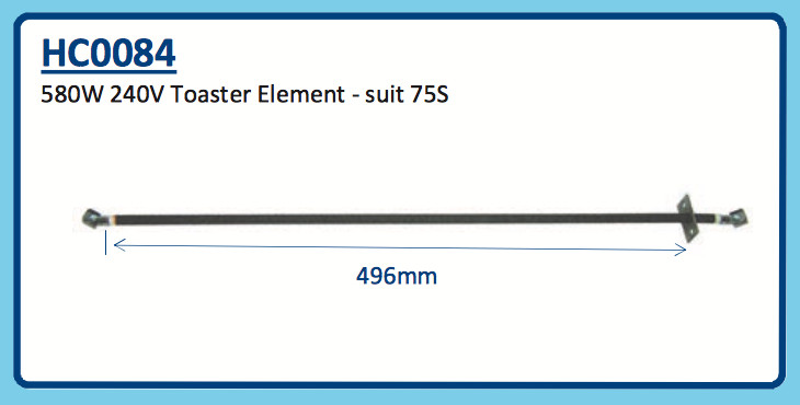580W 240V TOASTER ELEMENT 75S HC0084