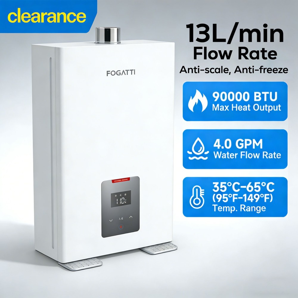 Tankless Water Heater 4.0 GPM, 90,000 BTU, Indoor Installation,Propane Liquid