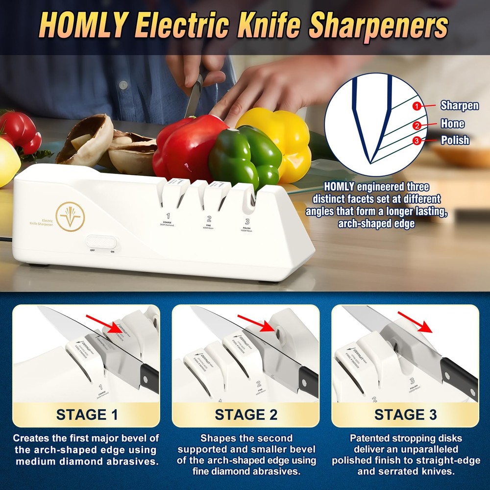 Electric Knife Sharpener Diamond Abrasive PRO Sharpener