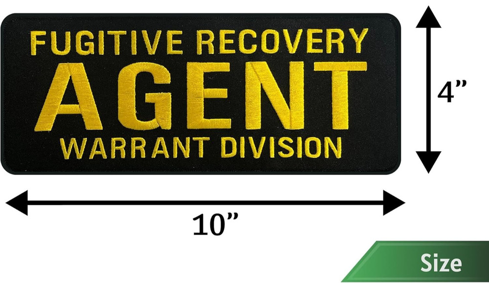 Fugitive Recovery Agent Patch 10x4 Tactical Embroidered Hook Loop Badge
