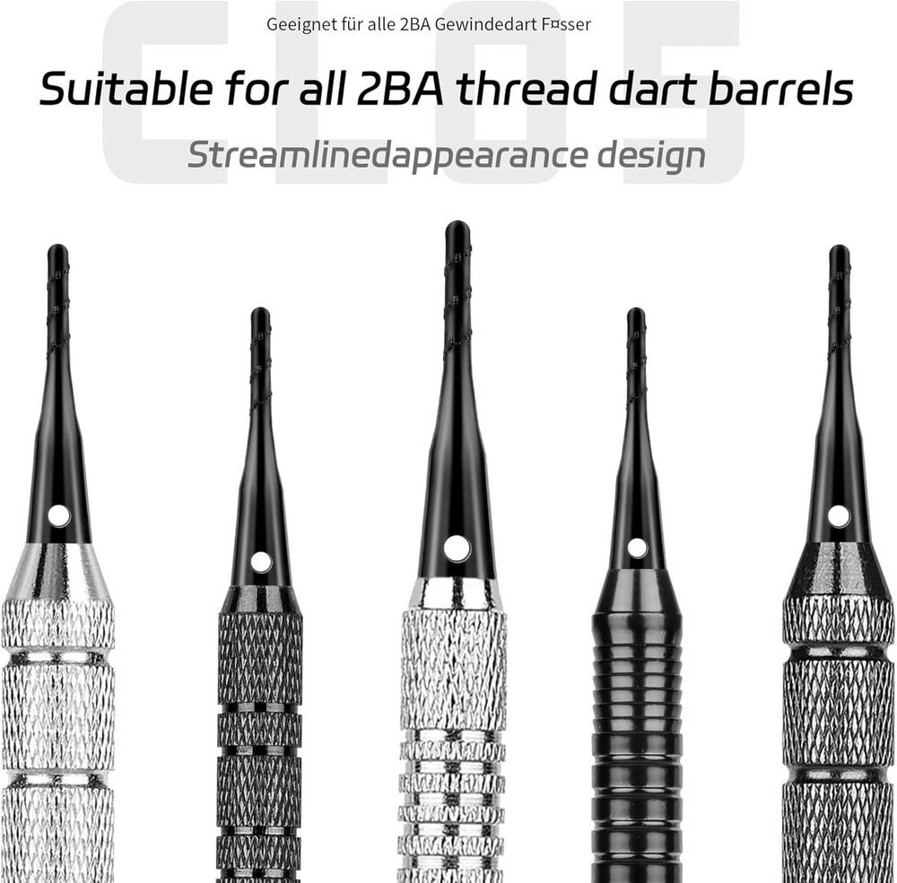 CyeeLife 2BA Thread Soft Tip Dart Point 200 Pack, Accessory - Black