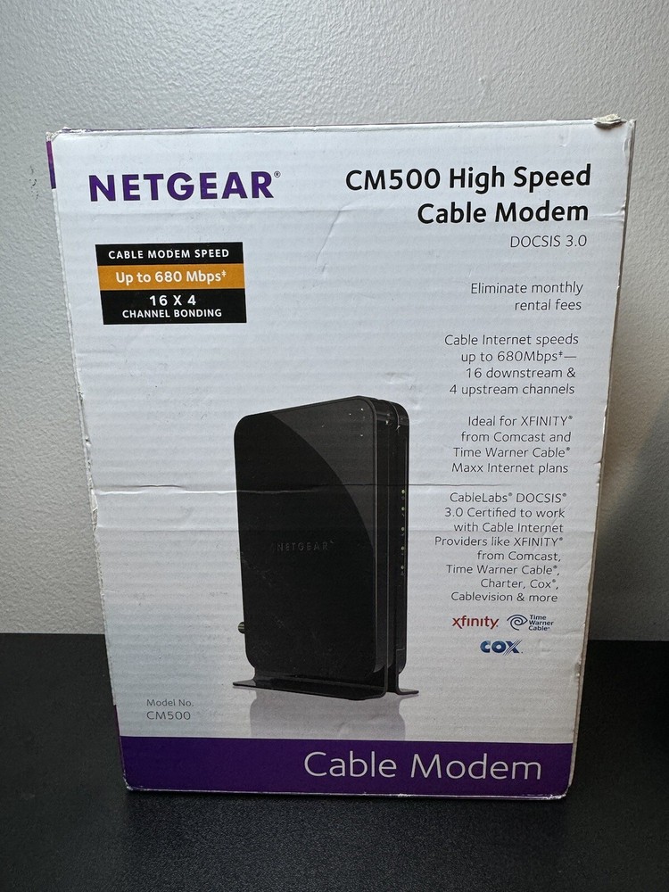 NETGEAR CM500 DOCSIS 3.0 High Speed Cable Modem - Tested & Working