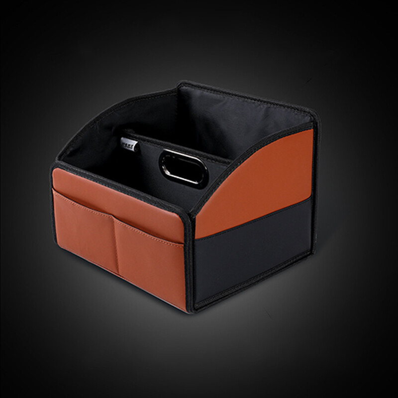 Co Driver Storage Box Car Front PU Leather Storage Box High-Capacity