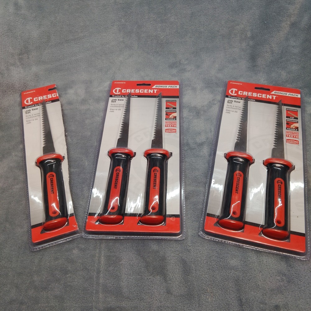 5 Pack Crescent 6” Drywall Jab Saw Set With Sharpened Tip - 5 Tools