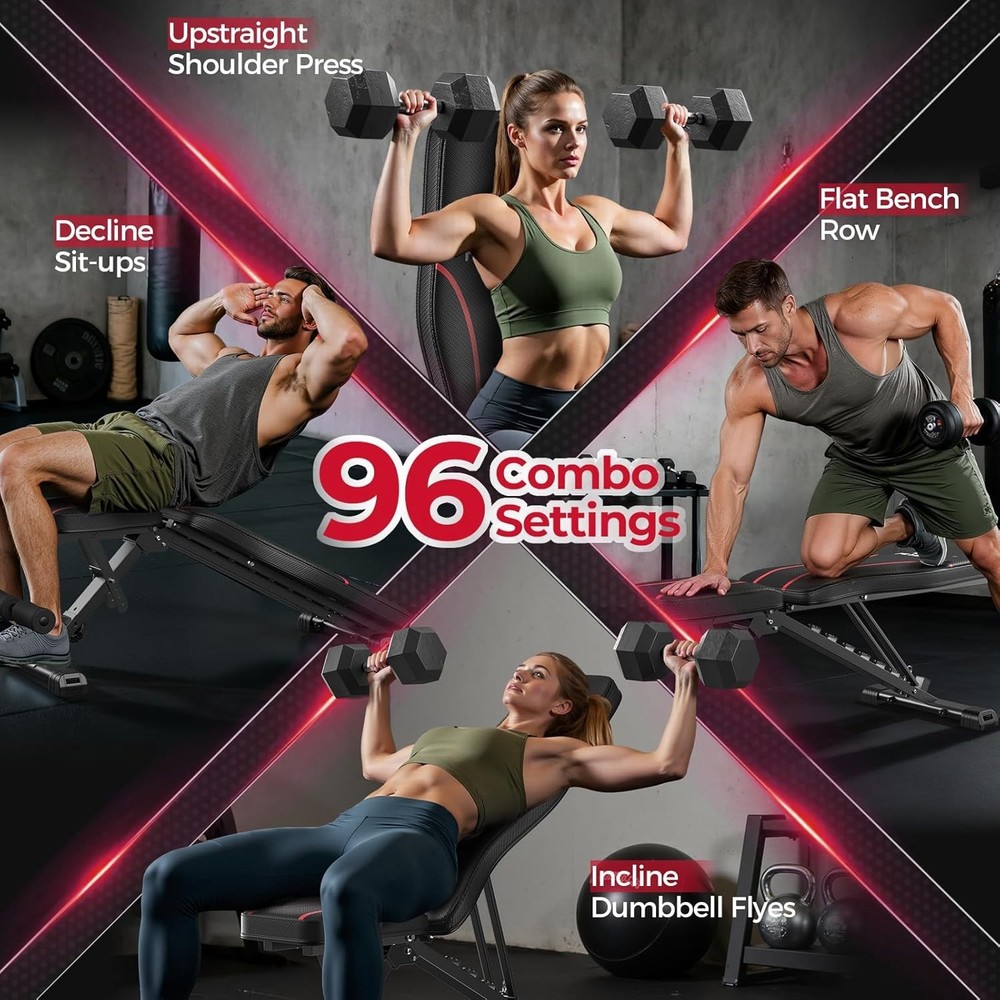 Adjustable ,Utility Weight for Full Body Workout- Multi-Purpose Foldable Incl...