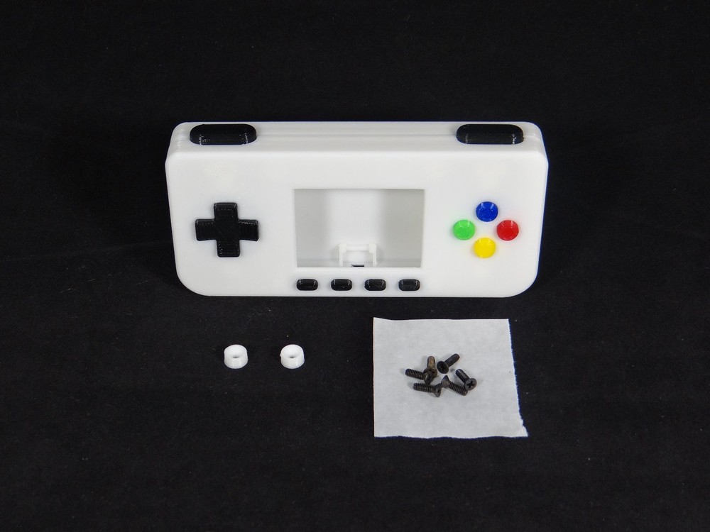 PiGRRL Zero WHITE Game Boy Case Buttons Screws Washers Gameboy Raspberry Pi Zero