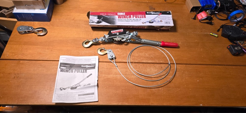 Haul Master Cable Winch Puller 1200 LB capacity, Item #30131