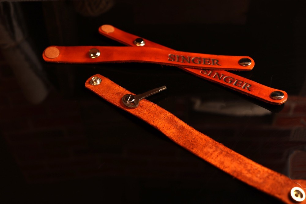 Singer sewing machine Bent Wood case KEY STRAP