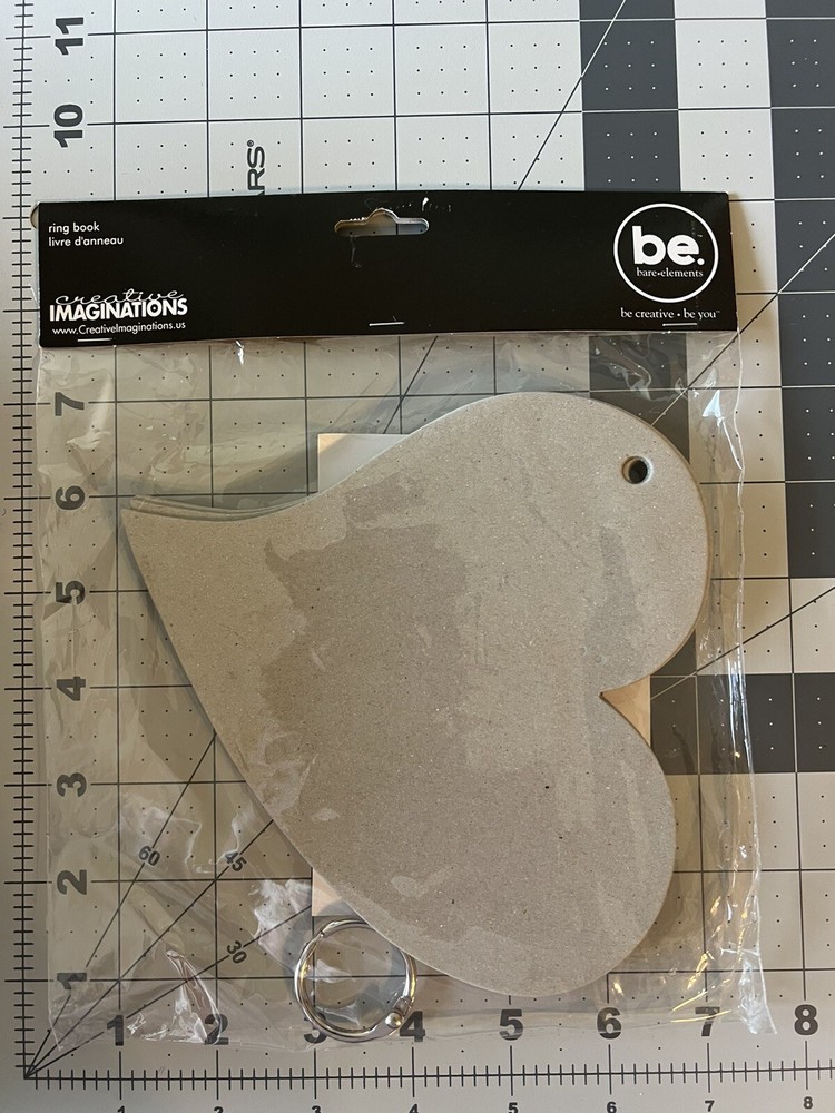 BE Creative Imaginations Heart Ring Book CHIP BOARD 6 pages