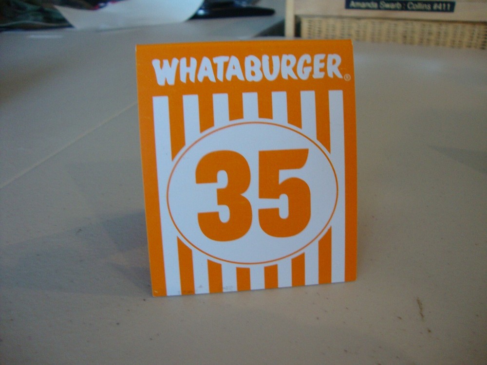 Whataburger Restaurant Tent Table Number #35