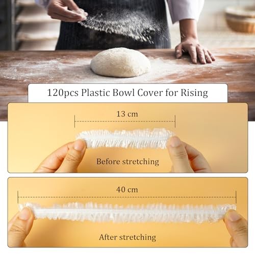 PCS Reusable Bowl Covers for Bread Proofing, Elastic Plastic Covers for 120