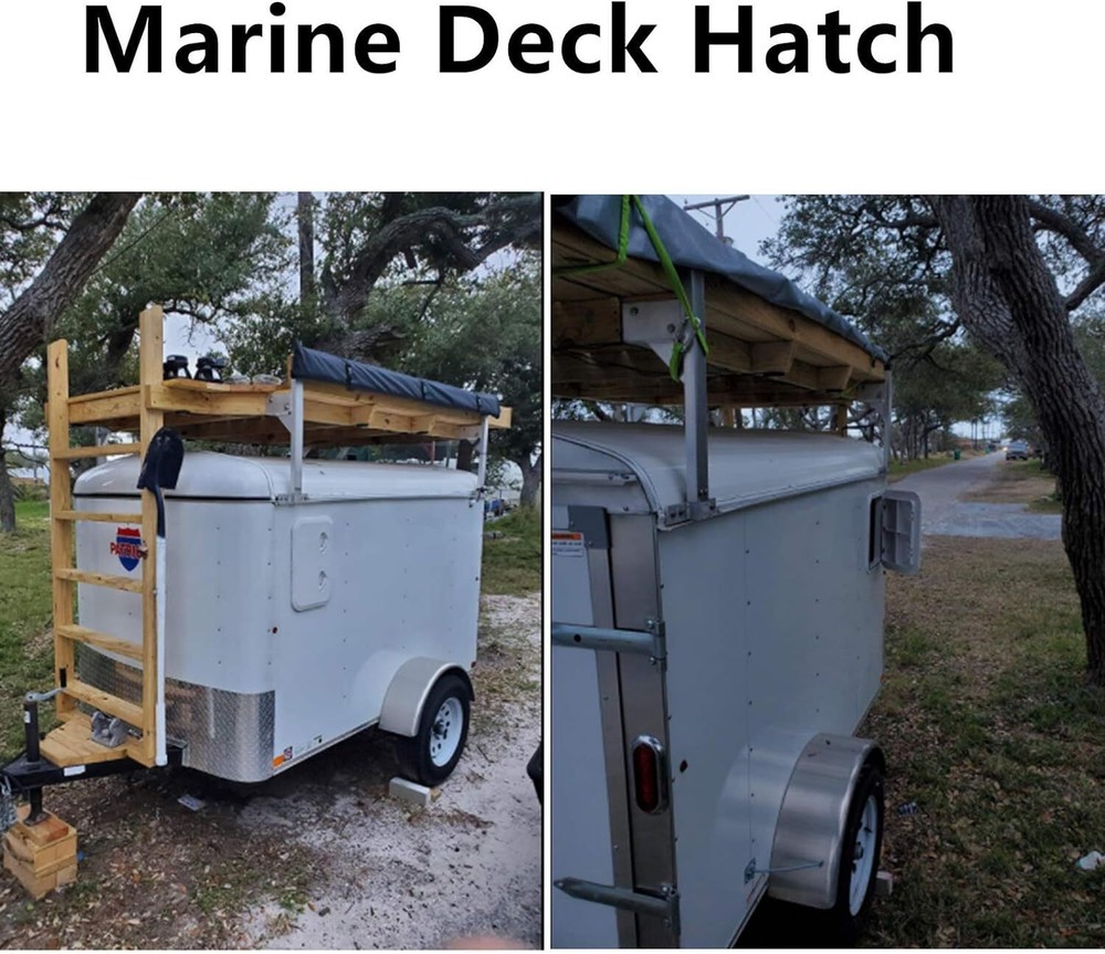 White Marine Deck Access Hatch 17.3“×12.4" Boat Hatch & Lid Rectangle Deck Hatch
