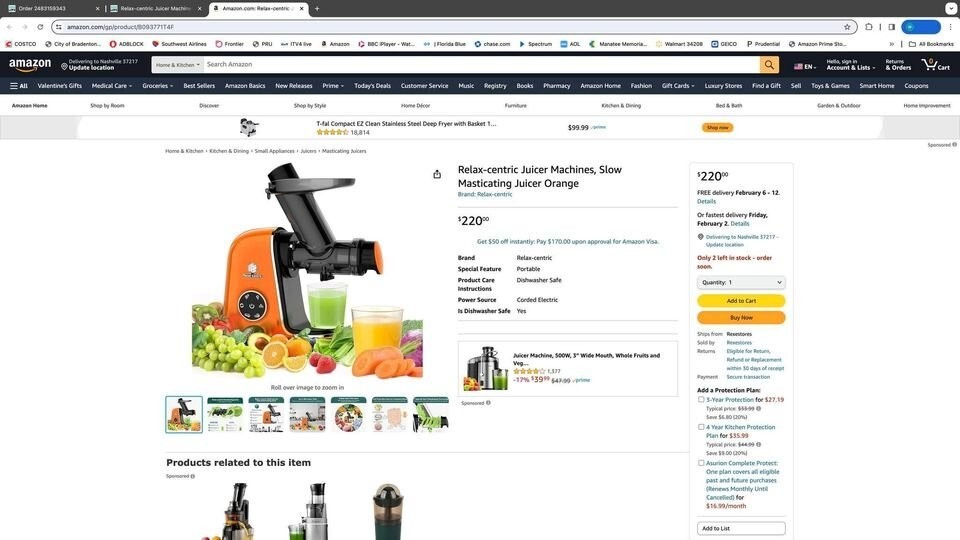 Relax-centric Juicer Machines, Slow Masticating Juicer Orange (Save 50%)