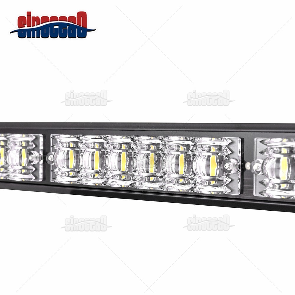 Emergency Hazard Warning Strobe Traffic Advisor Light Bar 48 LEDs Amber White