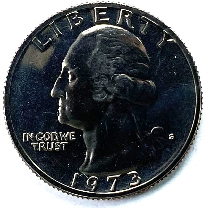 1973 S 25c Washington Proof Quarter Dollar San Francisco