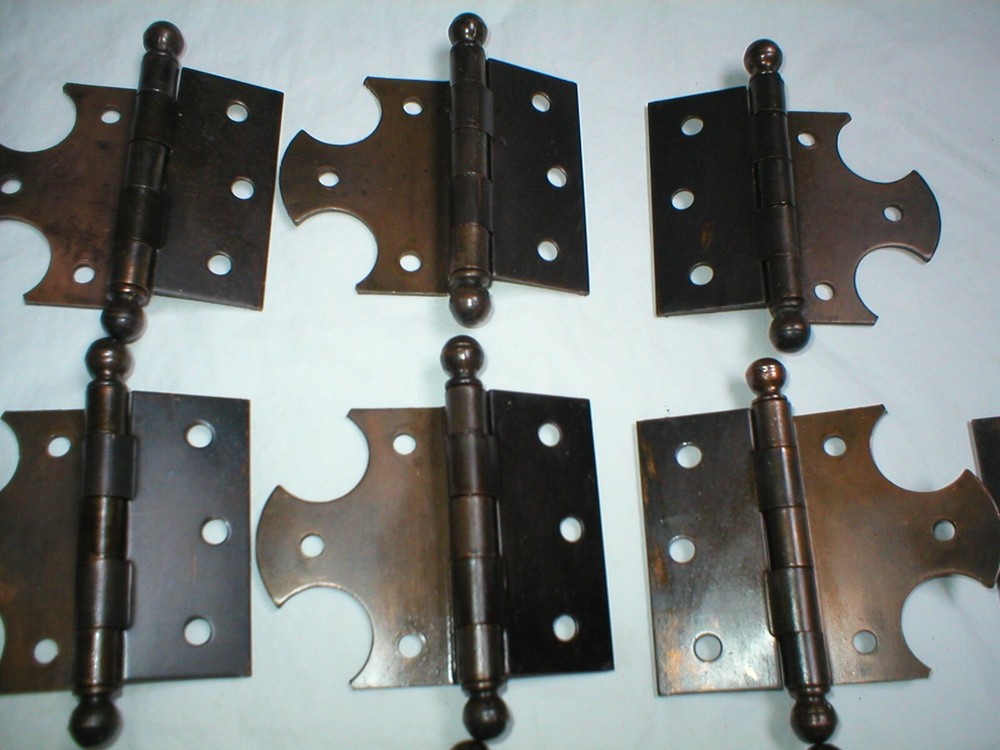 Antique Ball Tipped Decorative 3" Hinge Pair