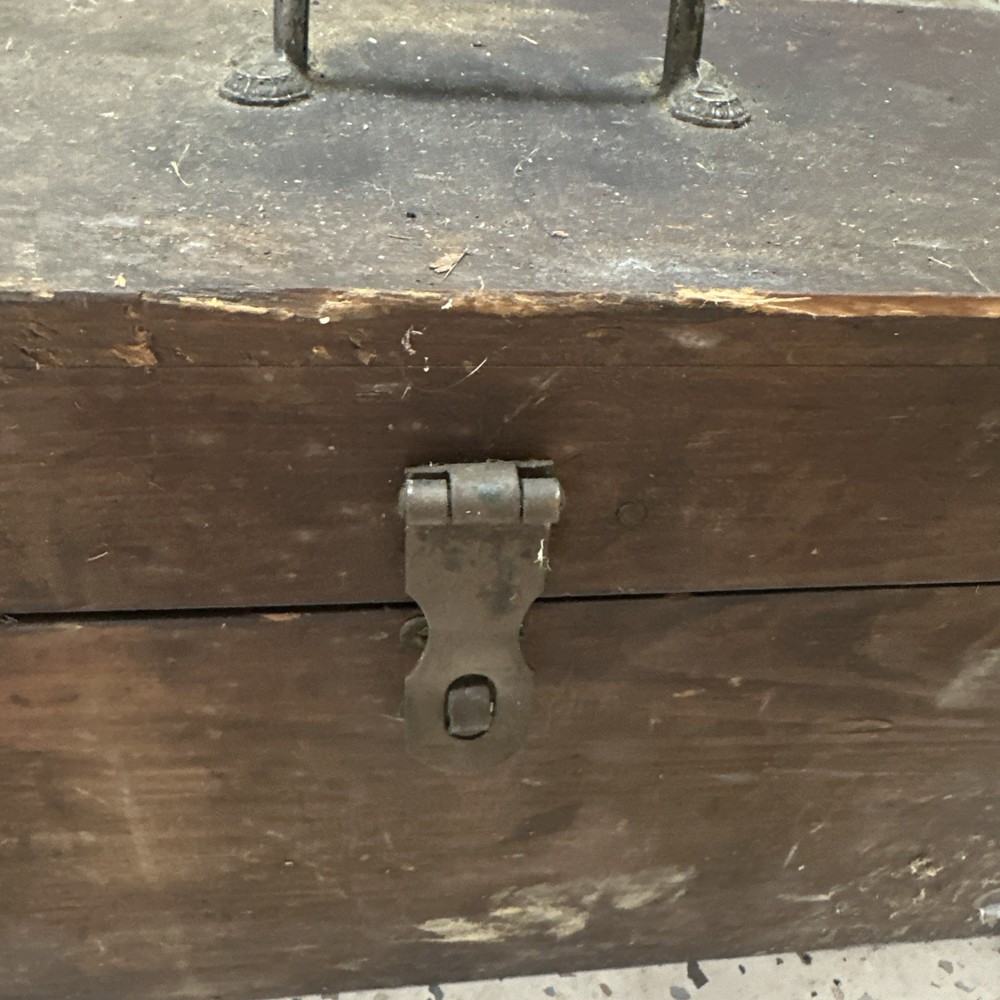 Antique Primitive Wood Carpenter's Tool Box Trunk