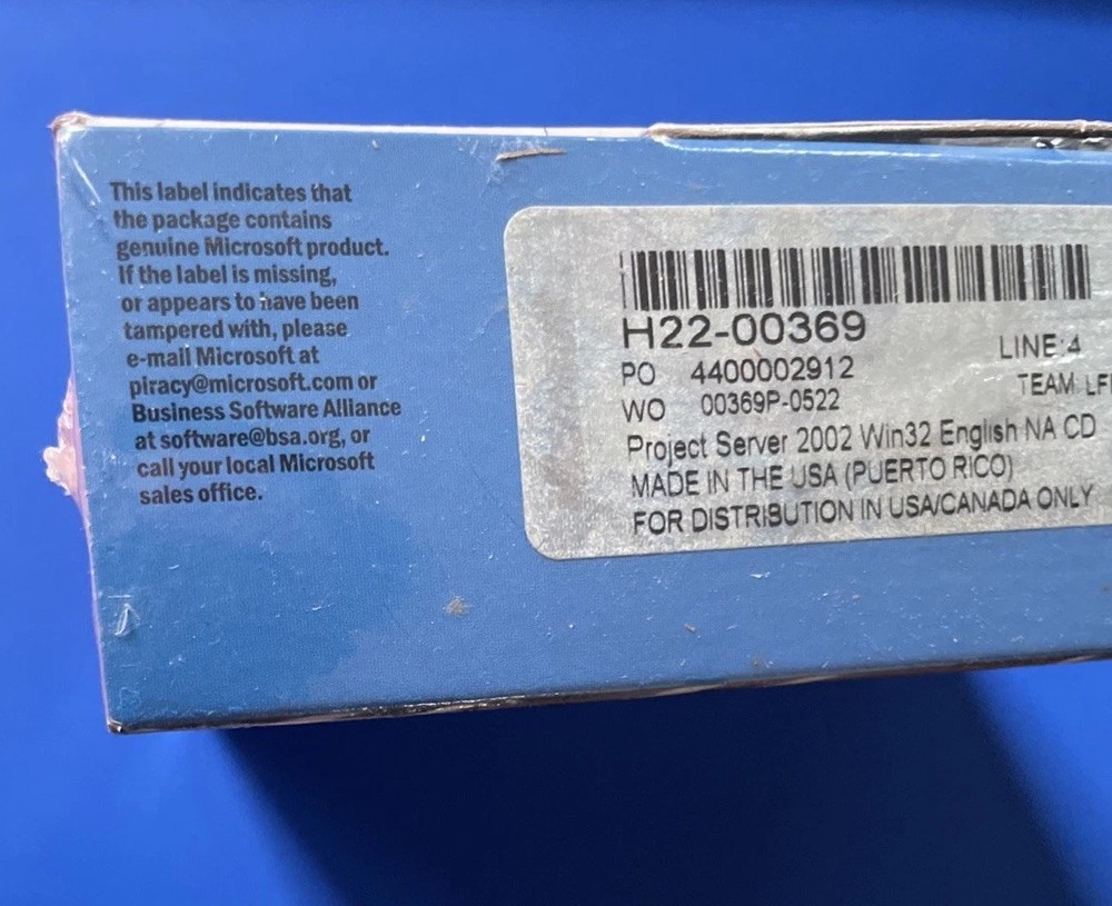 Microsoft Project Server 2002 _ Enterprise Project Management Server- 5 Licenses