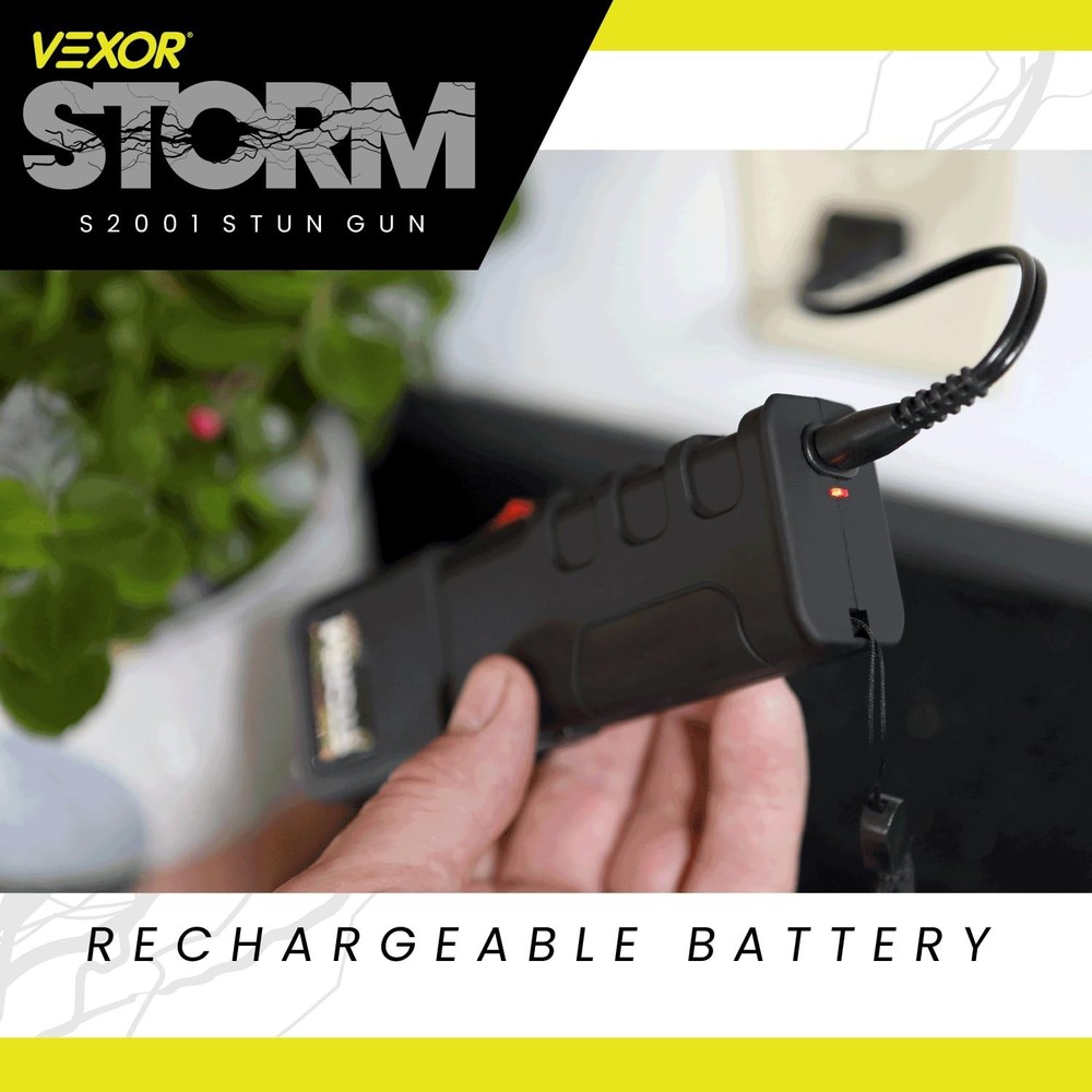 Vexor Storm S2001 Personal Safety Device - Rechargeable with LED Light - Ergo...