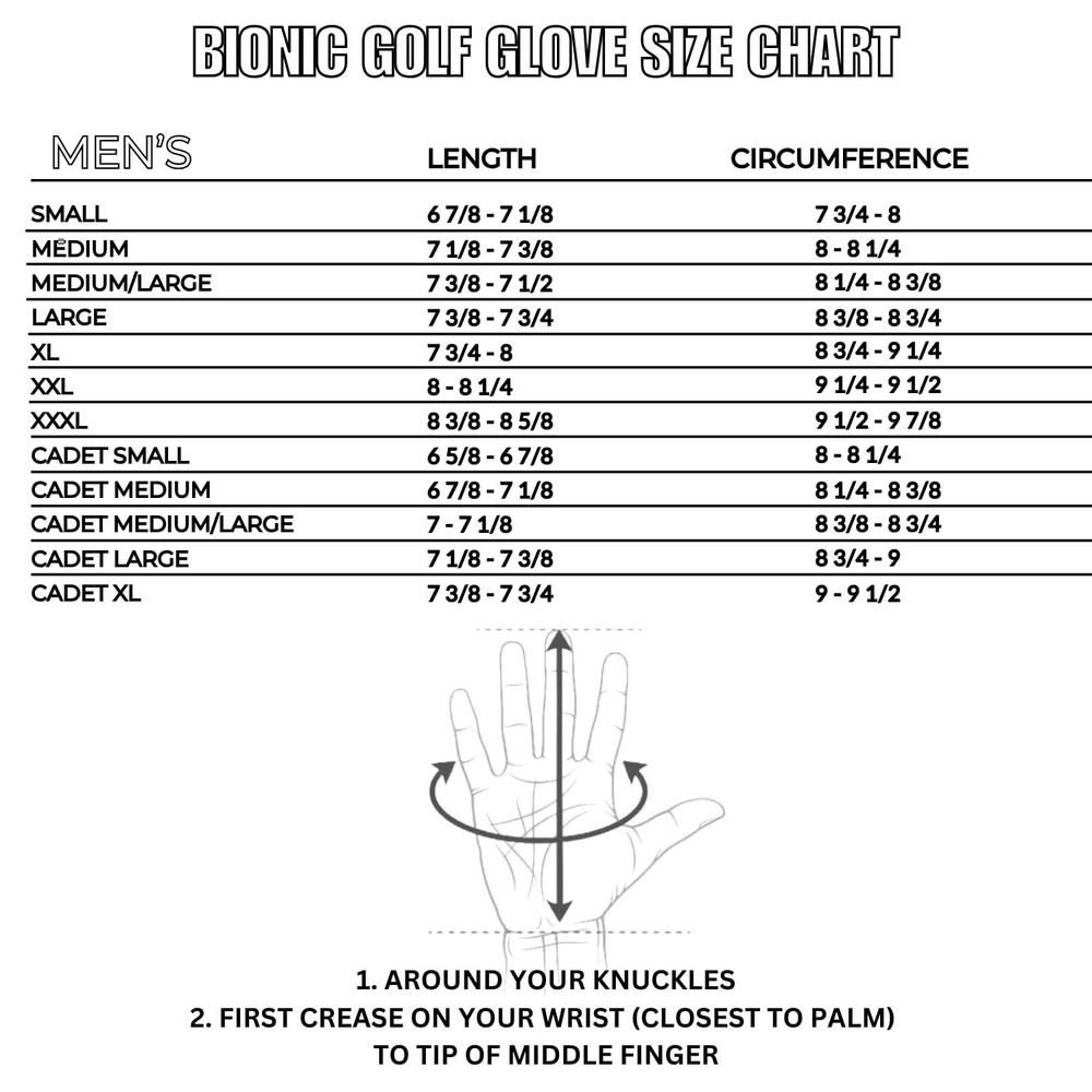 Bionic Men's ReliefGrip 2.0 Golf Glove Silver Large Left