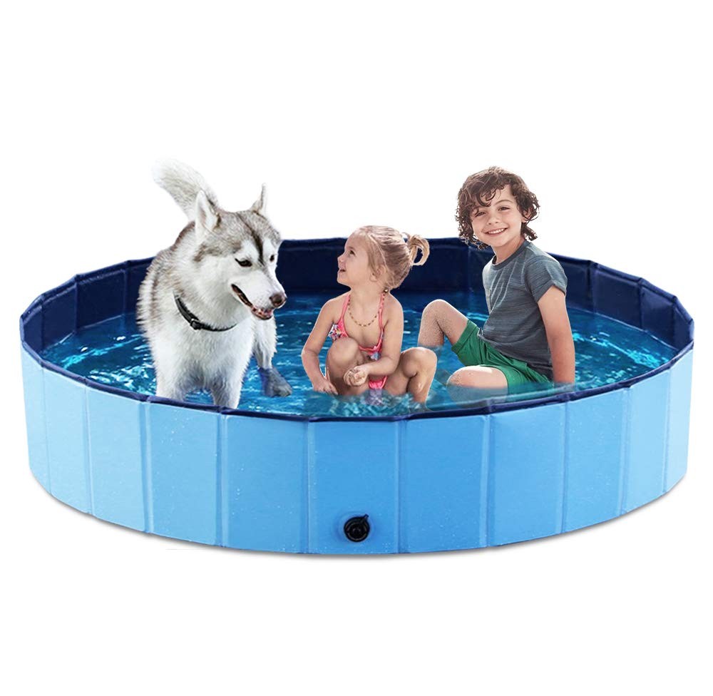 Dog Bath Time - Jasonwell Foldable Pet Pool 63 Collapsible Bathing Tub