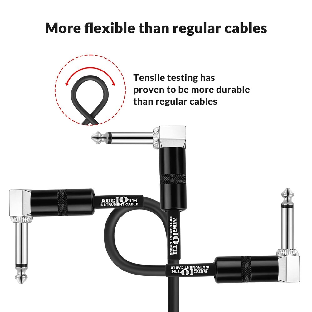 18 Inch Guitar Patch Cable 45 CM Performance Effect 18in-2Pack, Black