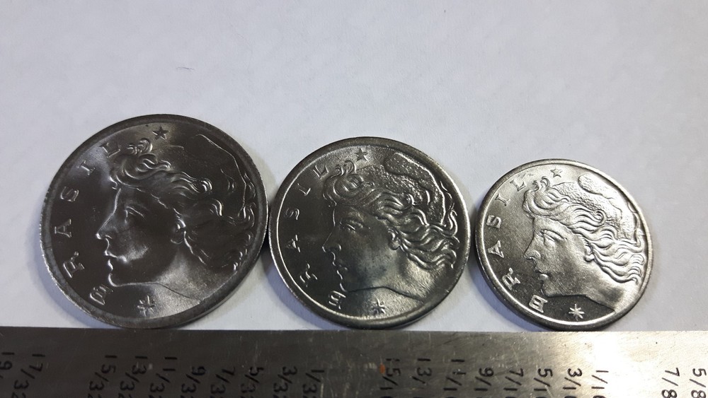 @@@ SUPERB UNC 1975 FIVE TWO AND ONE BRAZIL CENTAVOS @@@