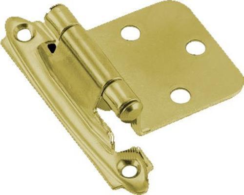 (5 Pack) Pair Variable Overlay Bright Brass Self Closing Hinges HAM-69200-BP