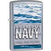 Zippo Windproof Metal Fire Lighter - "America's Navy, A Global Force For Good"