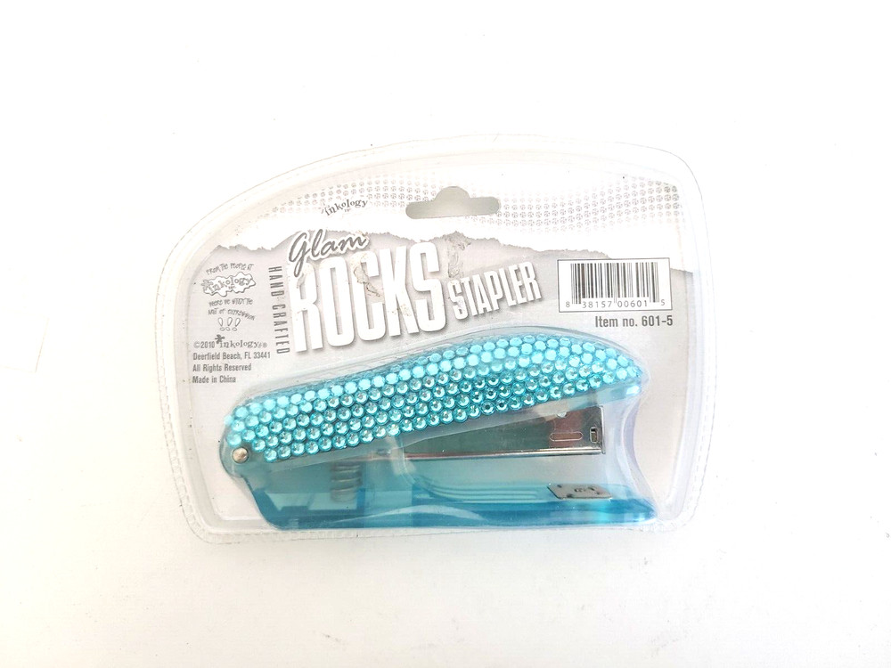 GLAM ROCKS STAPLER ~ BY INKOLOGY ~ LIGHT BLUE ~ Handcrafted ~ 2010